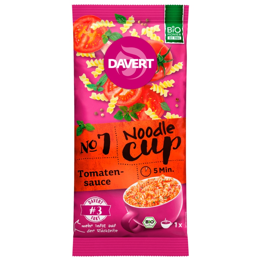 Davert Bio Noodle-Cup Tomatensauce 67g